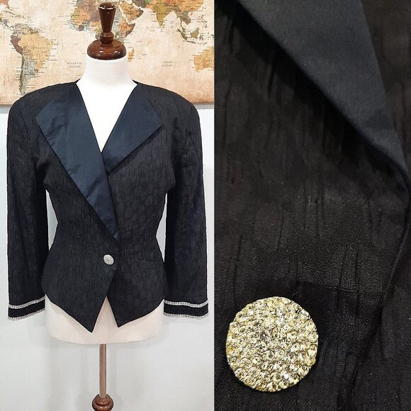 Vtg 80s elegant silk blazer - Richard Warren brand - Picture 1 of 12